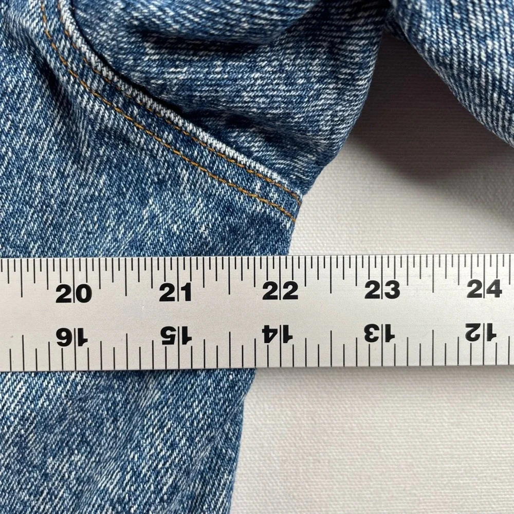 Vintage Levi's Denim Jacket Distressed‎ Trucker Mens Stonewash Blue Distressed - Picture 5 of 11